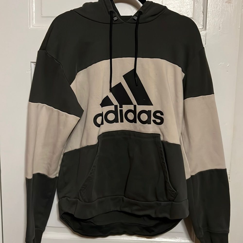 Adidas medium men hoodie cream/green